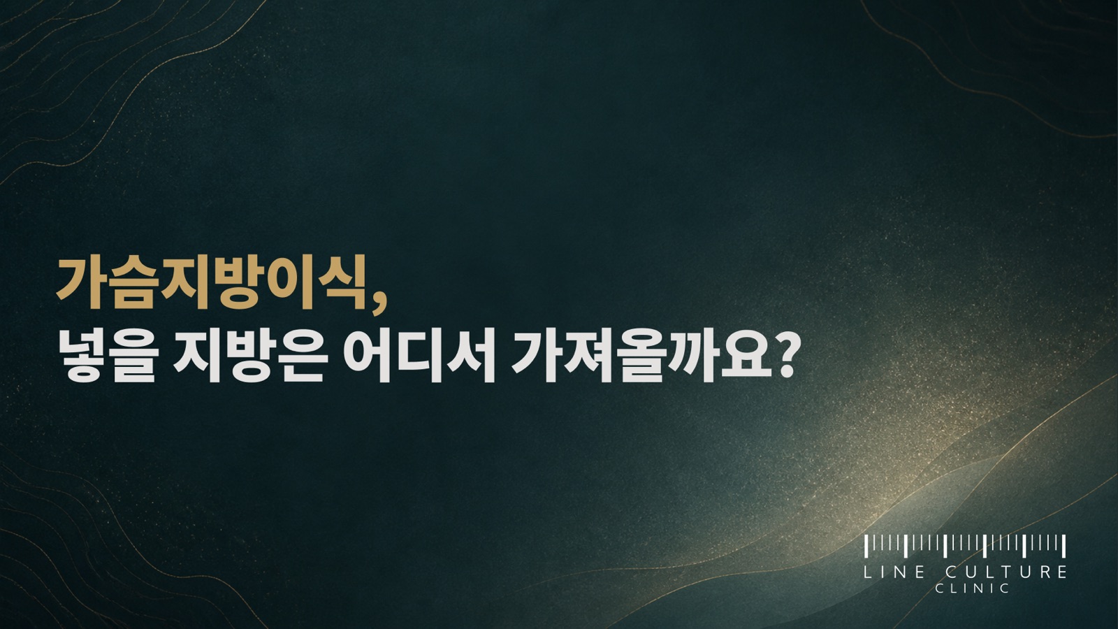 가슴지방이식, 넣을 지방은 어디서 가져올까요? - 라인컬처의원