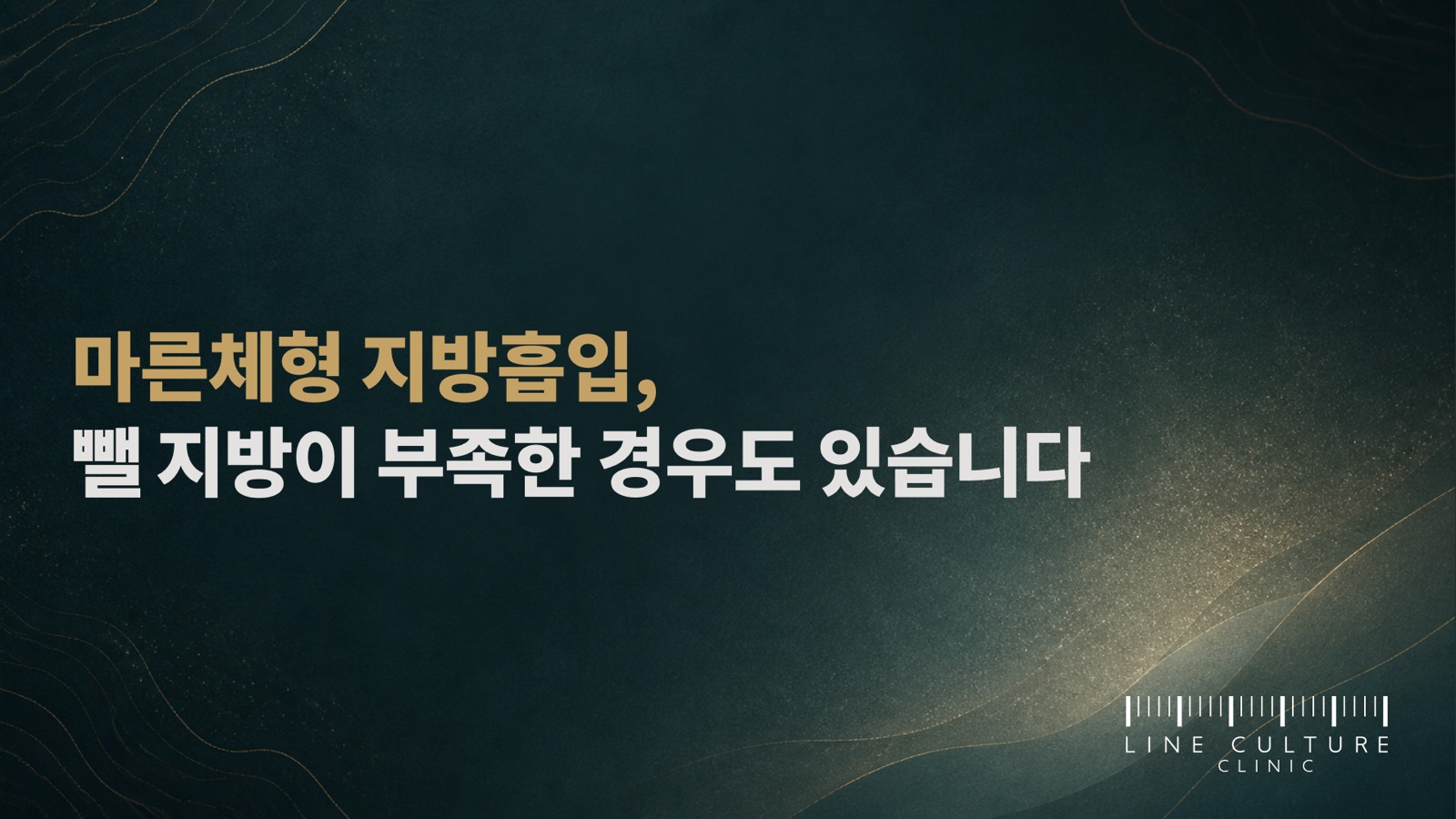 마른체형 지방흡입, 뺄 지방이 부족한 경우도 있습니다 - 라인컬처의원