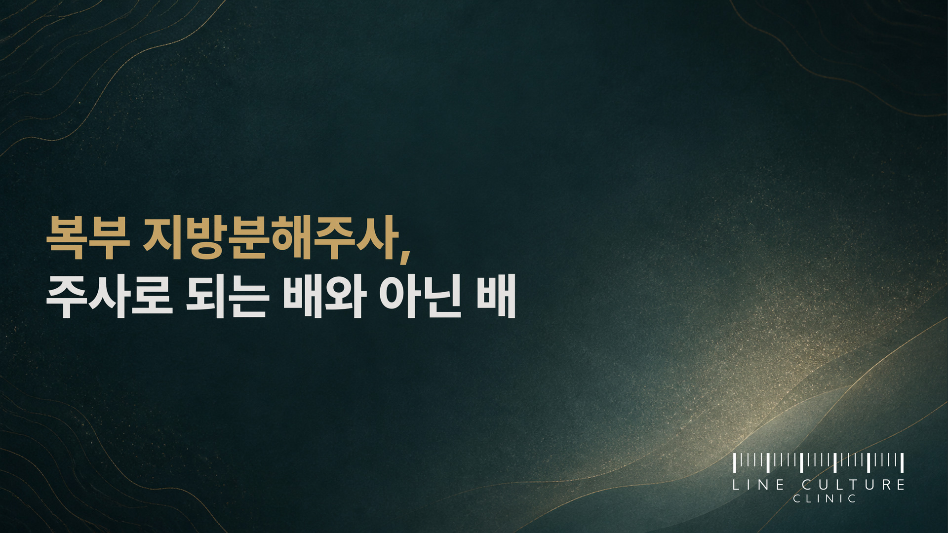 복부 지방분해주사, 주사로 되는 배와 아닌 배 - 라인컬처의원