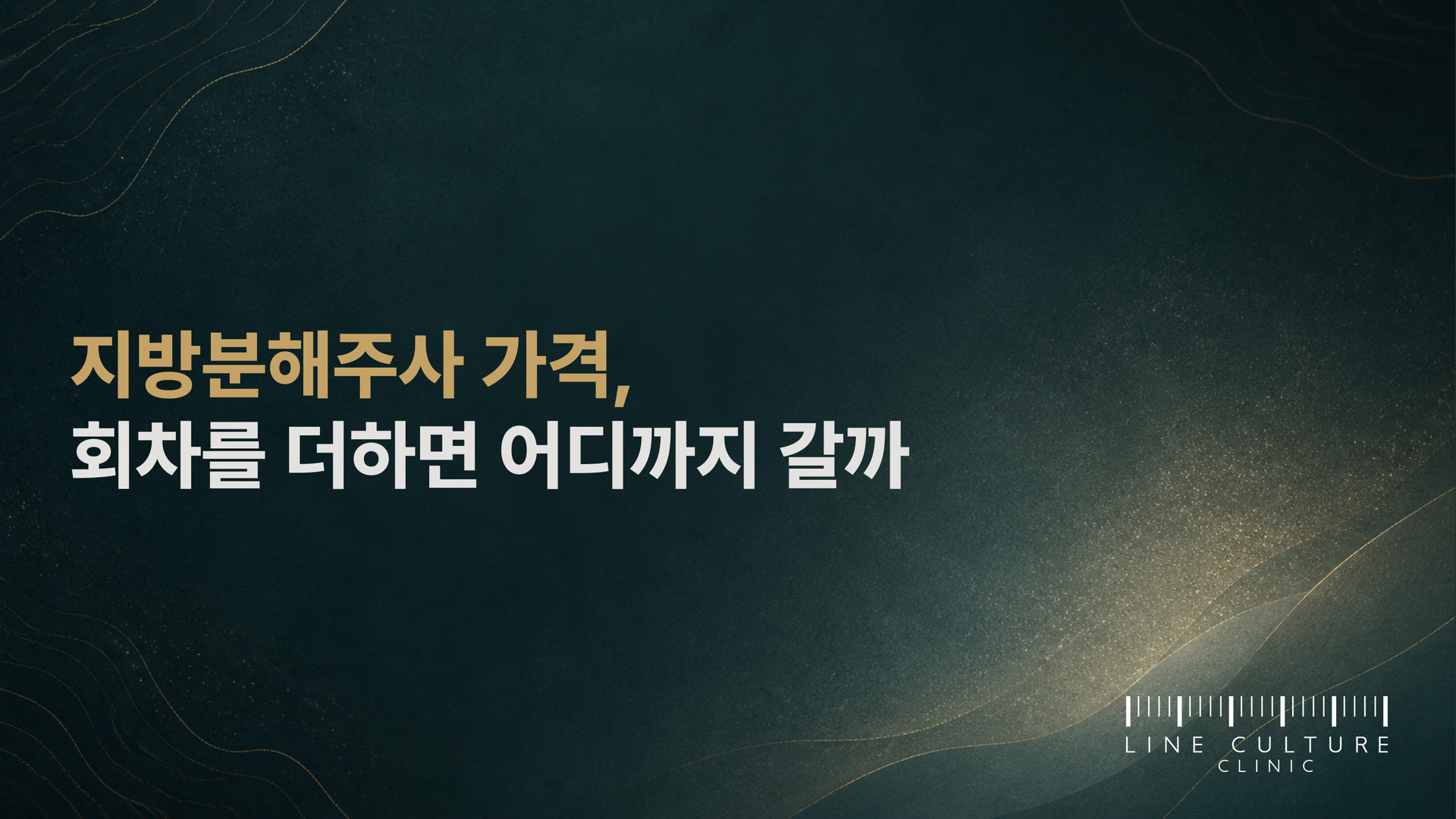 지방분해주사 가격, 회차를 더하면 어디까지 갈까 - 라인컬처의원