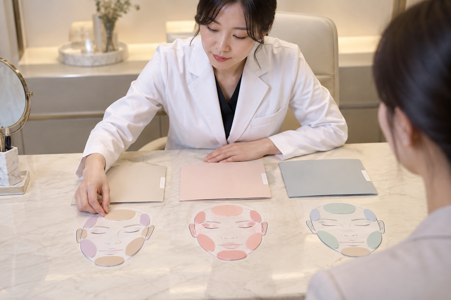 풀페이스 지방이식 견적의 포함 구역을 맞춰 비교하는 이미지