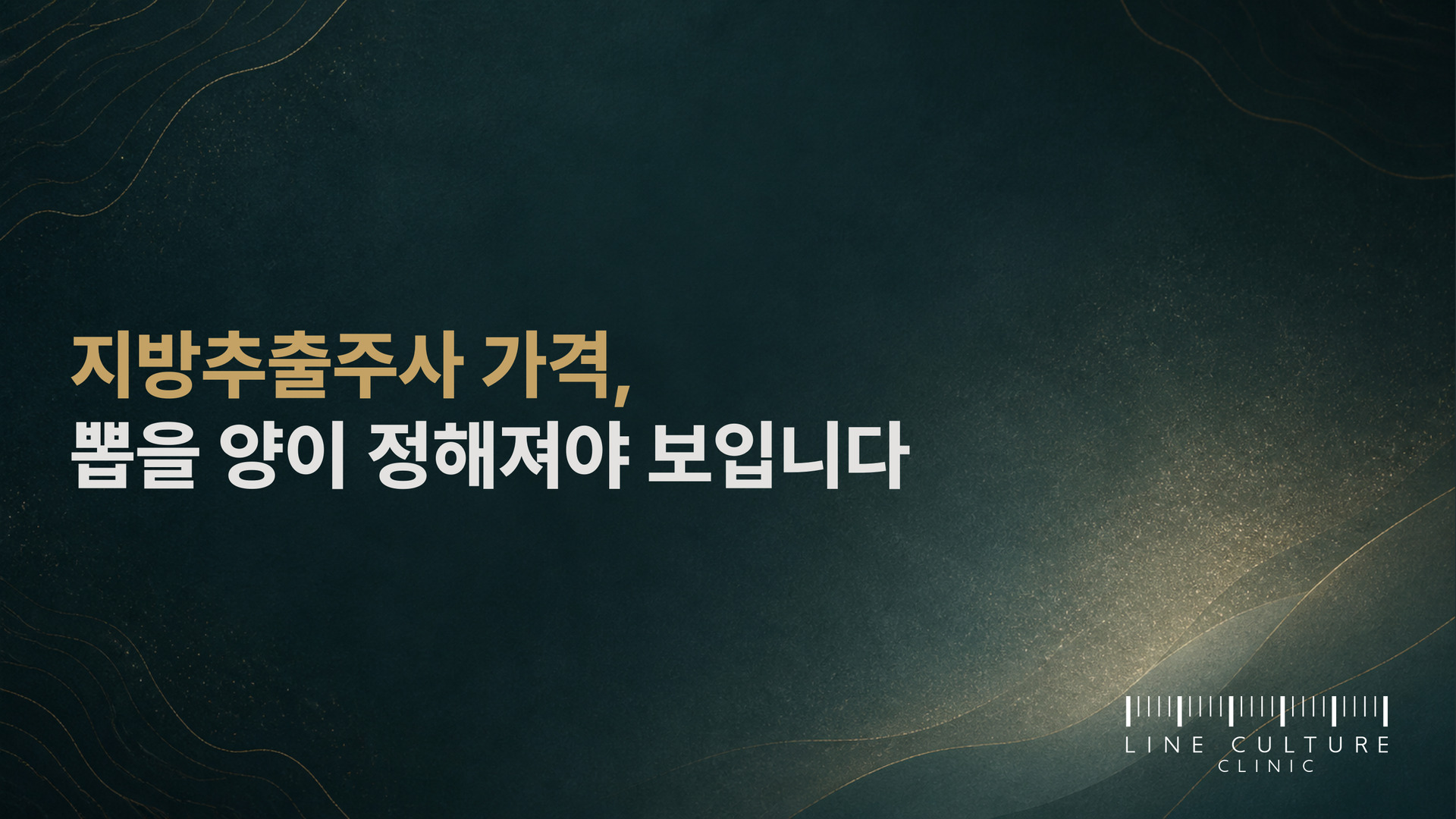 지방추출주사 가격, 뽑을 양이 정해져야 보입니다 - 라인컬처의원
