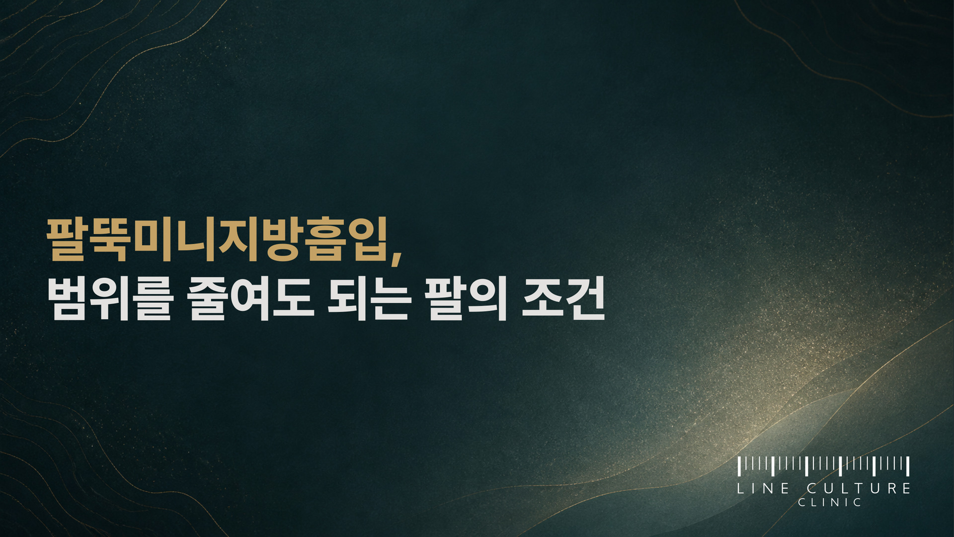 팔뚝미니지방흡입, 범위를 줄여도 되는 팔의 조건 - 라인컬처의원