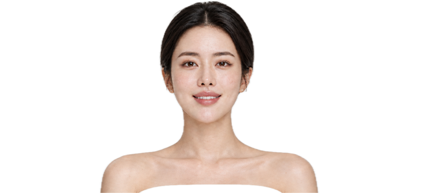 正面を向いた女性の顔